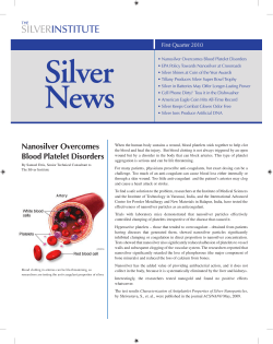 Nanosilver Overcomes Blood Platelet Disorders
