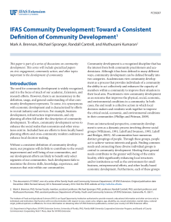 IFAS Community Development: Toward a Consistent Definition of