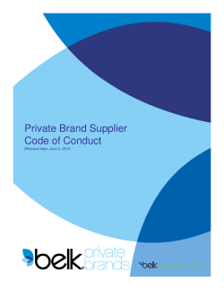 Private Brand Supplier Code of Conduct