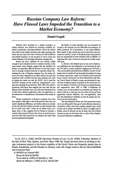 Russian Company Law Reform