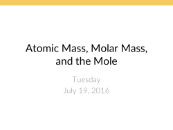 Atomic Mass, Molar Mass, and the Mole - YSP CHEMISTRY