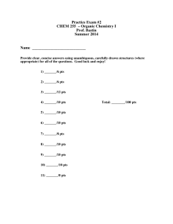Practice Exam #2 CHEM 255 &ndash; Organic Chemistry I Prof. Bastin