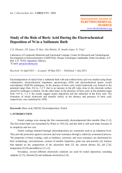 Study of the Role of Boric Acid During the Electrochemical