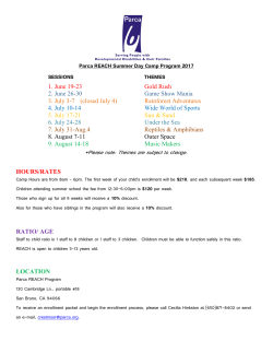 REACH Summer Day Camp Program Intake Forms