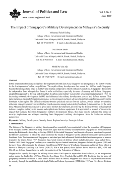 The Impact of Singapore`s Military Development on Malaysia`s Security