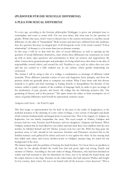 (pl&auml;doyer f&uuml;r die sexuelle differenz) a plea for
