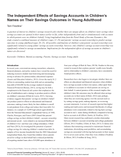 The Independent Effects of Savings Accounts in Children`s