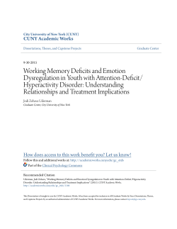 Working Memory Deficits and Emotion Dysregulation in Youth with