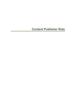Content Publisher Role