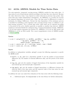 0.1 ARIMA: ARIMA Models for Time Series Data