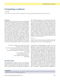 Psychopathology of addictions
