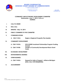 BOARD COORDINATOR GENESEE COUNTY BOARD OF