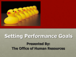 Setting Performance Goals - Frostburg State University