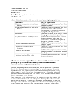 4 Course Name: Survey of Latin American Literature Gen Ed Cr: Yes