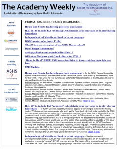 The Academy Weekly - Academy of Senior Health Sciences