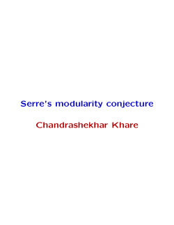 Serre`s modularity conjecture Chandrashekhar Khare