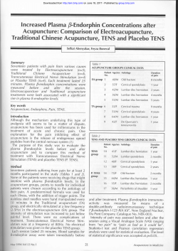 Increased Plasma B-Endorphin Concentrations after Acupuncture
