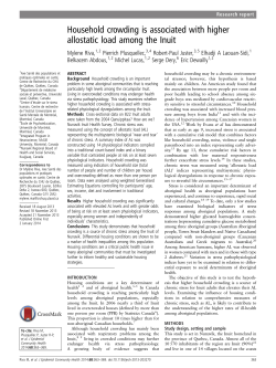 Household crowding is associated with higher allostatic load among