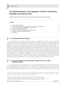 The Neoproterozoic and Cambrian: A Time of Upheavals