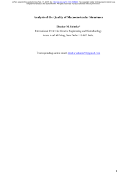 Analysis of the Quality of Macromolecular Structures