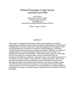Political Physiology in High School: Columbine and