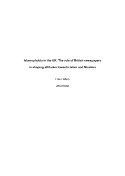 Islamophobia in the UK: The role of British newspapers in shaping