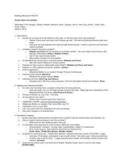 Meeting Minutes 6/18/2015 Action Items are bolded. Attendees: Prof