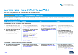 Learning links – from VEYLDF to AusVELS