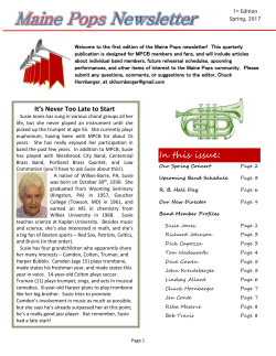 Newsletter - Maine POPS Concert Band