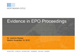 Evidence in EPO Proceedings