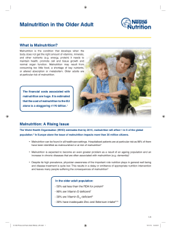 Malnutrition in the Older Adult