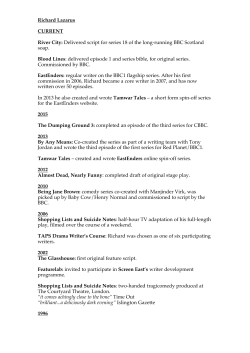 Richard Lazarus CURRENT River City: Delivered script for series 18