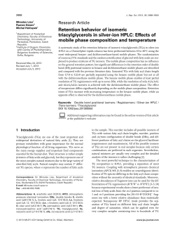 Retention behavior of isomeric triacylglycerols in silver