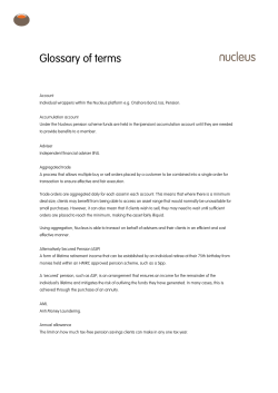 Glossary of terms - Nucleus financial