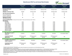 SelectAccount HSA Fee and Interest Rate Schedule