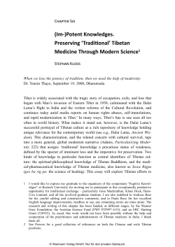 (Im-)Potent Knowledges. Preserving `Traditional` Tibetan
