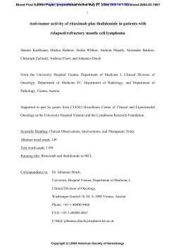 Mantle cell lymphoma (MCL) is a distinct