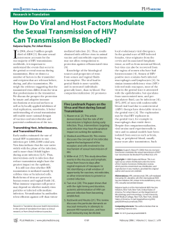 How Do Viral and Host Factors Modulate the Sexual Transmission of