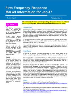 Firm Frequency Response Market Information for Jan-17