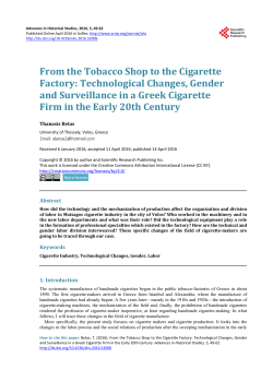 From the Tobacco Shop to the Cigarette Factory: Technological