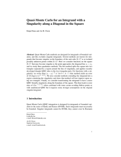 Quasi-Monte Carlo for an Integrand with a Singularity along a