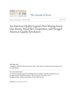 An American Quality Legend: How Maytag Saved Our Morns, Vexed