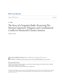 The Story of a Forgotten Battle: Reviewing The Mormon Question