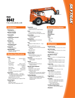 T e l e h a n d l e r Performance Standard Specifications Accessories