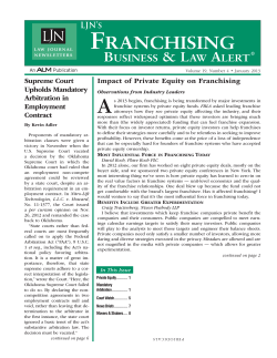 Impact of Private Equity on Franchising