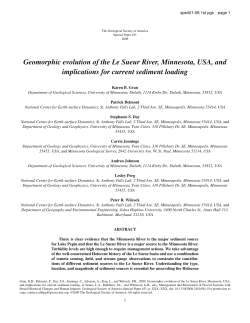 Geomorphic evolution of the Le Sueur River, Minnesota