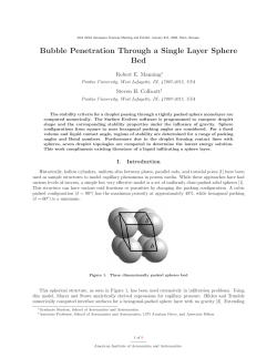 Bubble Penetration Through a Single Layer Sphere Bed