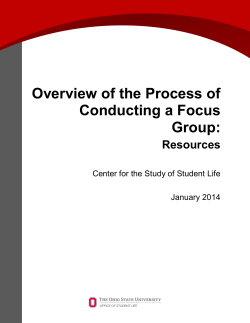 Overview of the Process of Conducting a Focus Group
