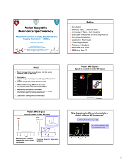 1 Proton Magnetic Resonance Spectroscopy