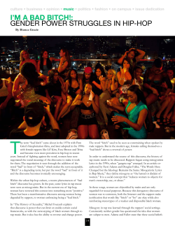 I`m A Bad Bitch!: Gender Power Struggles In Hip-Hop